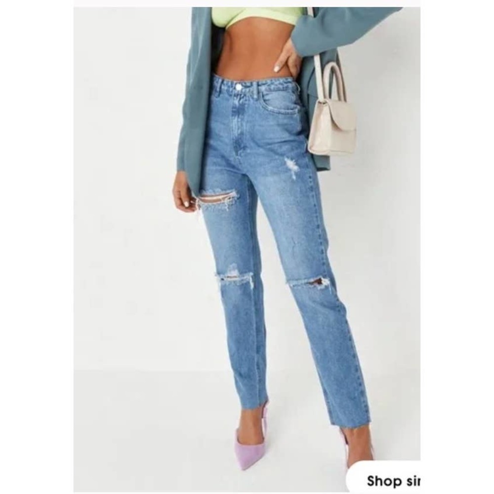 Missguided Wrath Slash Tall Straight Leg Jeans Size US 8 NWT